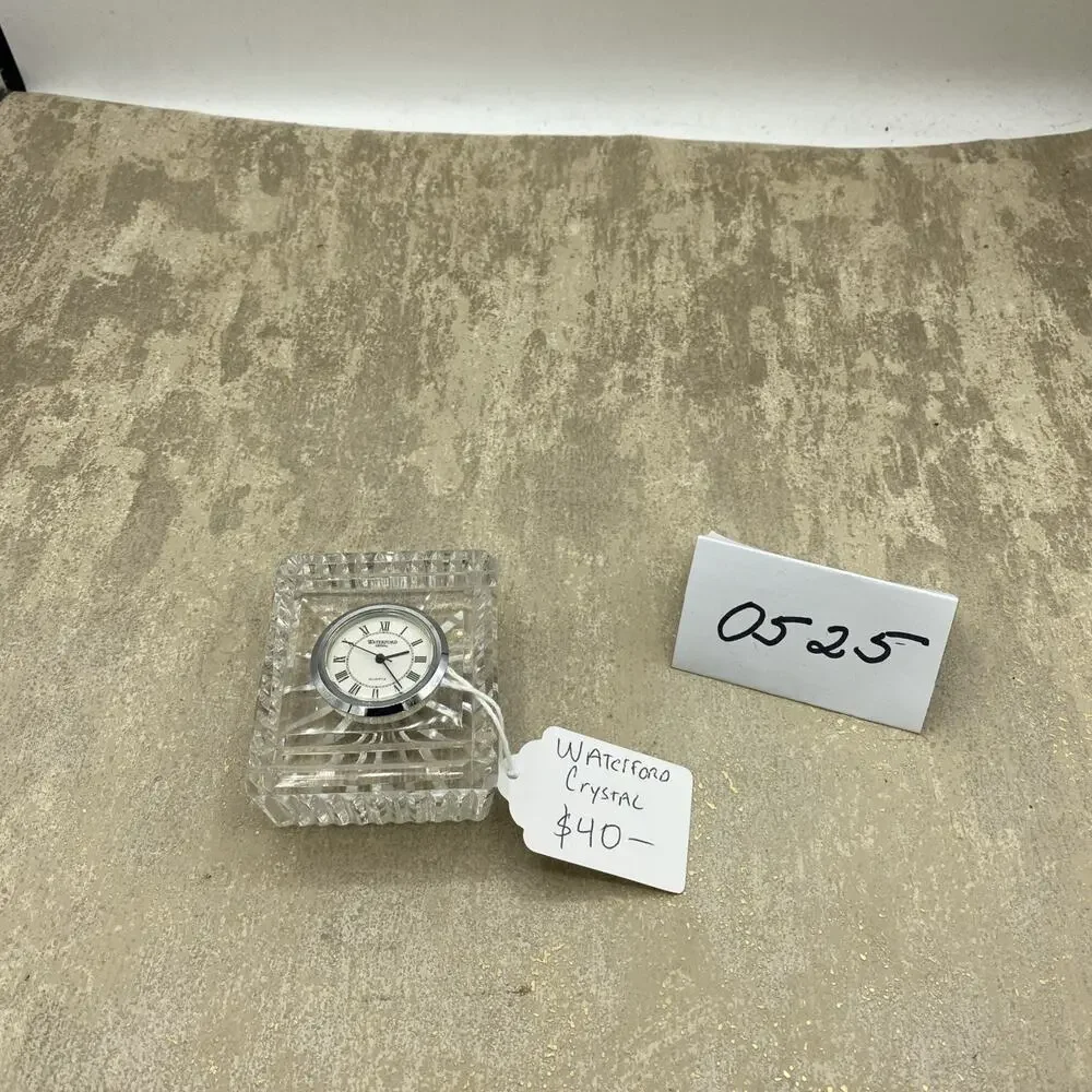 Waterford quartz clock crystal desk top Star Burst Rectangular Needs Battery